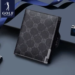 GOLF Men's Short Wallet 2023 New Trendy Business Letter Printed Wallet Horizontal Fashionable Lightweight Leather Clip