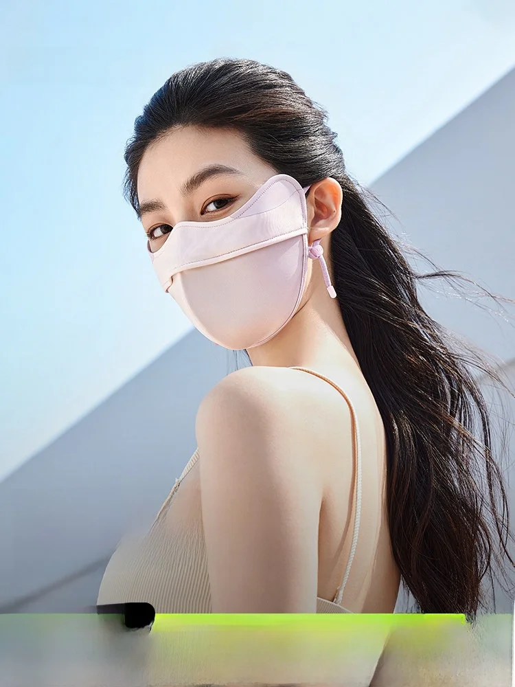 

Banana Leaf Women's 3D Sunscreen Mask Ice Silk UV Protection Anti-Friction Makeup Support Soft Bone Structure Face Shield