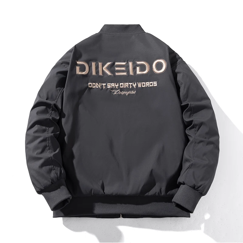 

New Autumn Winter Men Jacket Fashion Letters Embroidered Hip Hop Couple Baseball Coat Loose Retro Teenage Jacket #190
