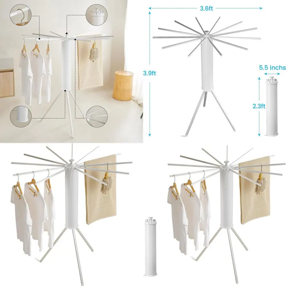 

Портативная складная сушилка для одежды — алюминиевая вешалка для белья для балкона, спальни и домашнего использования