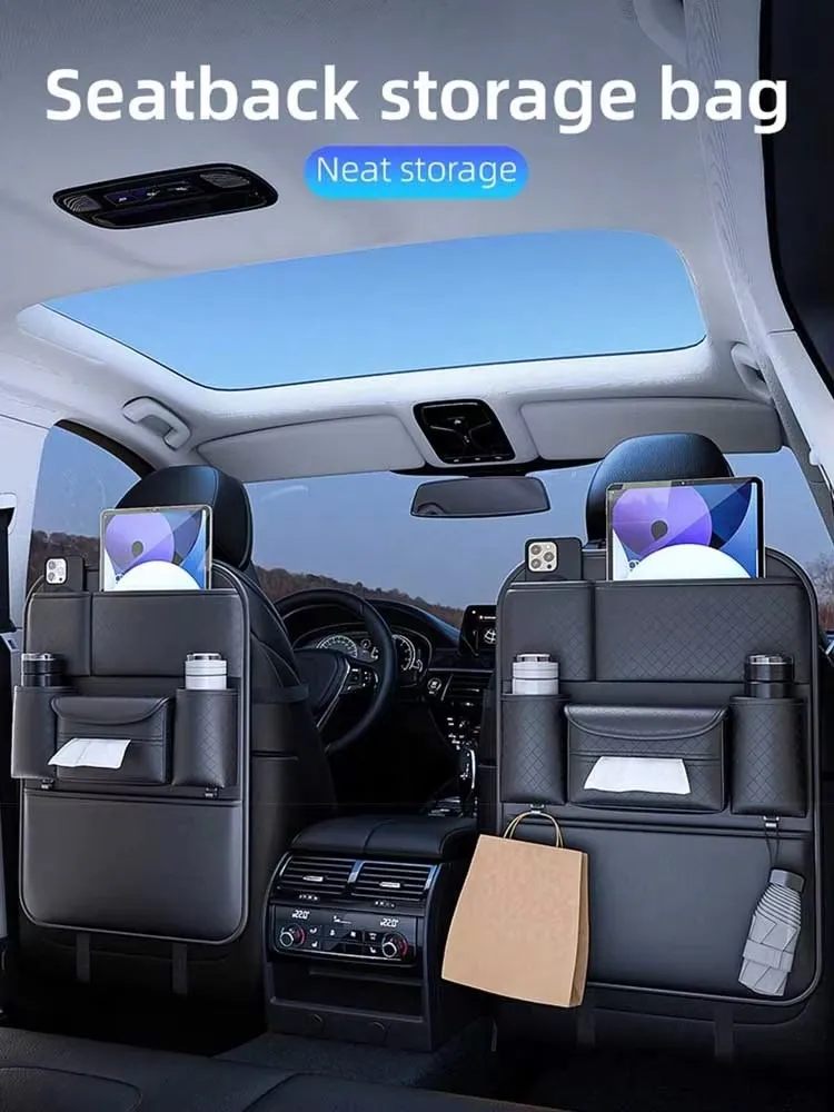 

1pc Car Backseat Organizer Hanging Pouch, In-Car Storage Essential, Seat Back Organizer, Multi-functional Storage Bag