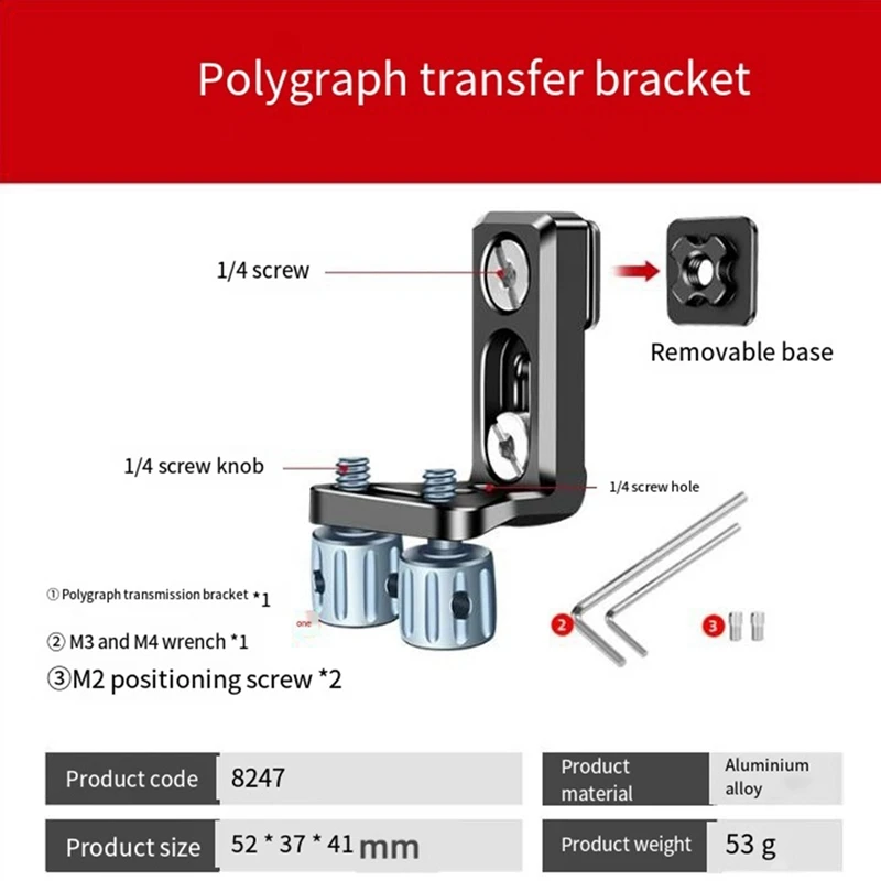 A21I-1/4 Braket L Dudukan Transmisi Sekrup dengan Dudukan Sepatu Dingin untuk Dudukan TRANSMISI DJI TX untuk Sangkar Kamera DSLR