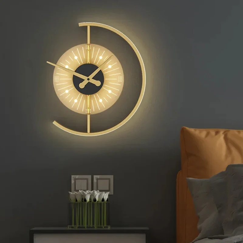 

Modern Wall Lamp Clock LED Sconce for Bedroom Bedside Living Dining Room Aisle Porch Corridor Lighting Fixture Luster