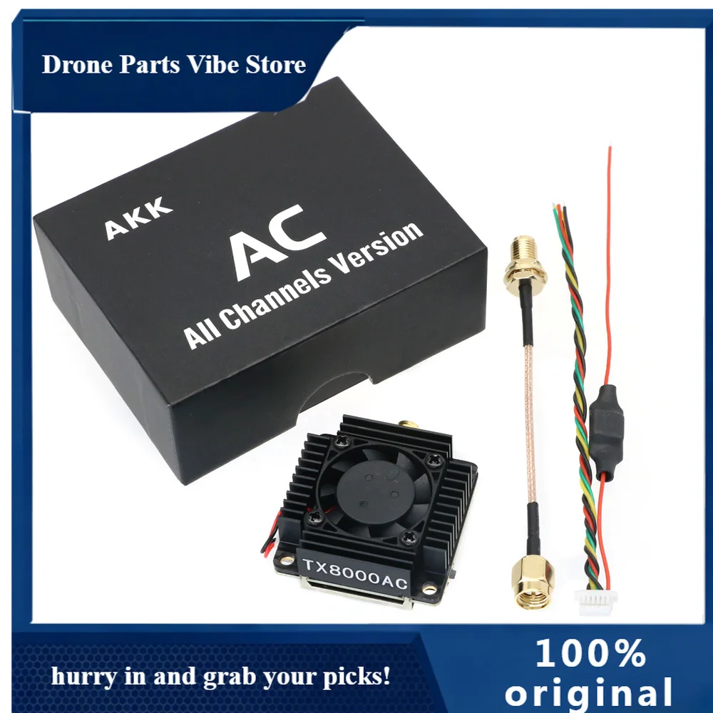 

APDrone Video Transmitter AKK TX8000AC 5.8G 96CH 8W VTX All Channels Version Racing FPV VTX UAV Accessories