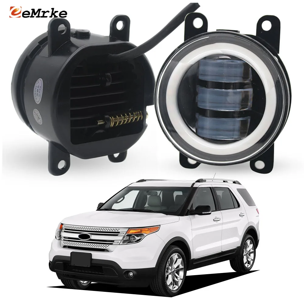 

Upgrade Led Fog Light for Ford C-max Edge 15-18 Escort EcoSport Explorer 5 11-15 Turn Signal Lamp Halo White Angel Eye DRL Ring