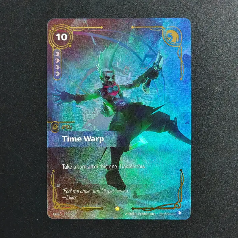 Tarjeta de juego en inglés DIY: Riftbound League Of Legends Origins Time Warp Dazzling Aurora Baited Hook Defiant Dance