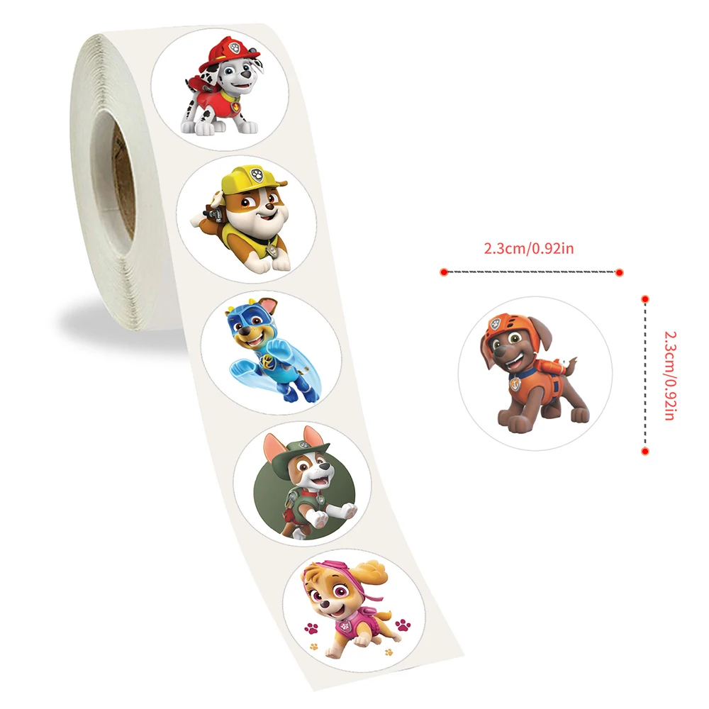 500 ピース/ロールパウパトロールシールステッカー漫画報酬デカールおもちゃギフト防水 DIY 文具ラップトップスーツケースノートブック