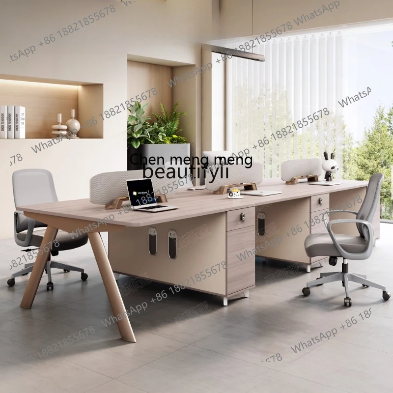 E153 Office Desk Employee Position Modern Simple Office Card Position Opposite Work Position Office Desk and Chair Combination