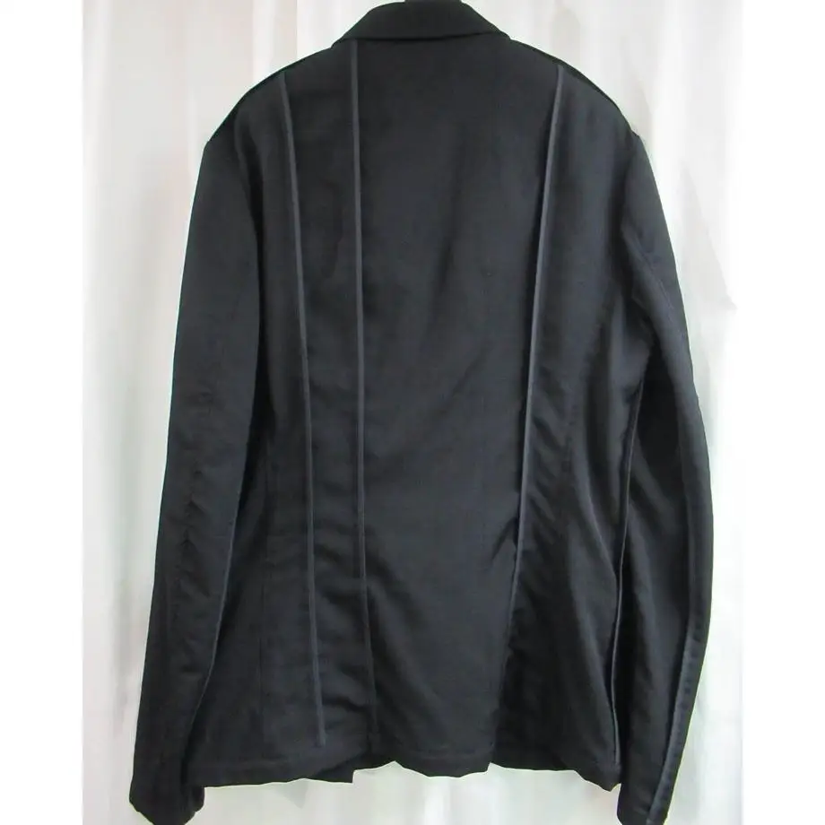 TOP-YAMAMOTO ® Minimalist Style Black Business Formal Slim-Fitting Men's Double-Pocketed Suit Jacket