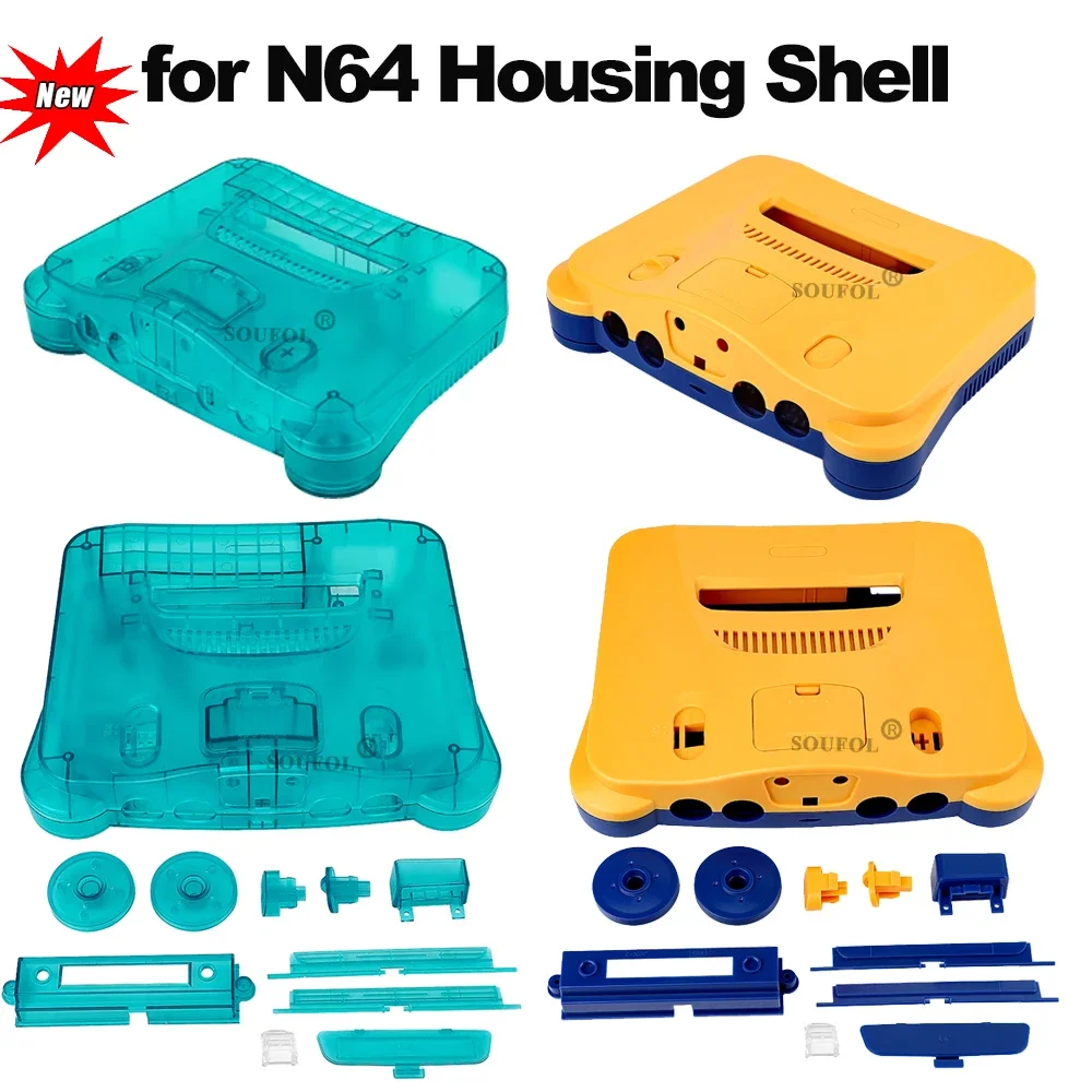 Ice Blue Limited Replacement Plastic Shell Translucent Case for N64 64 Replacement Case Transparent Boxes Gaming Accessories