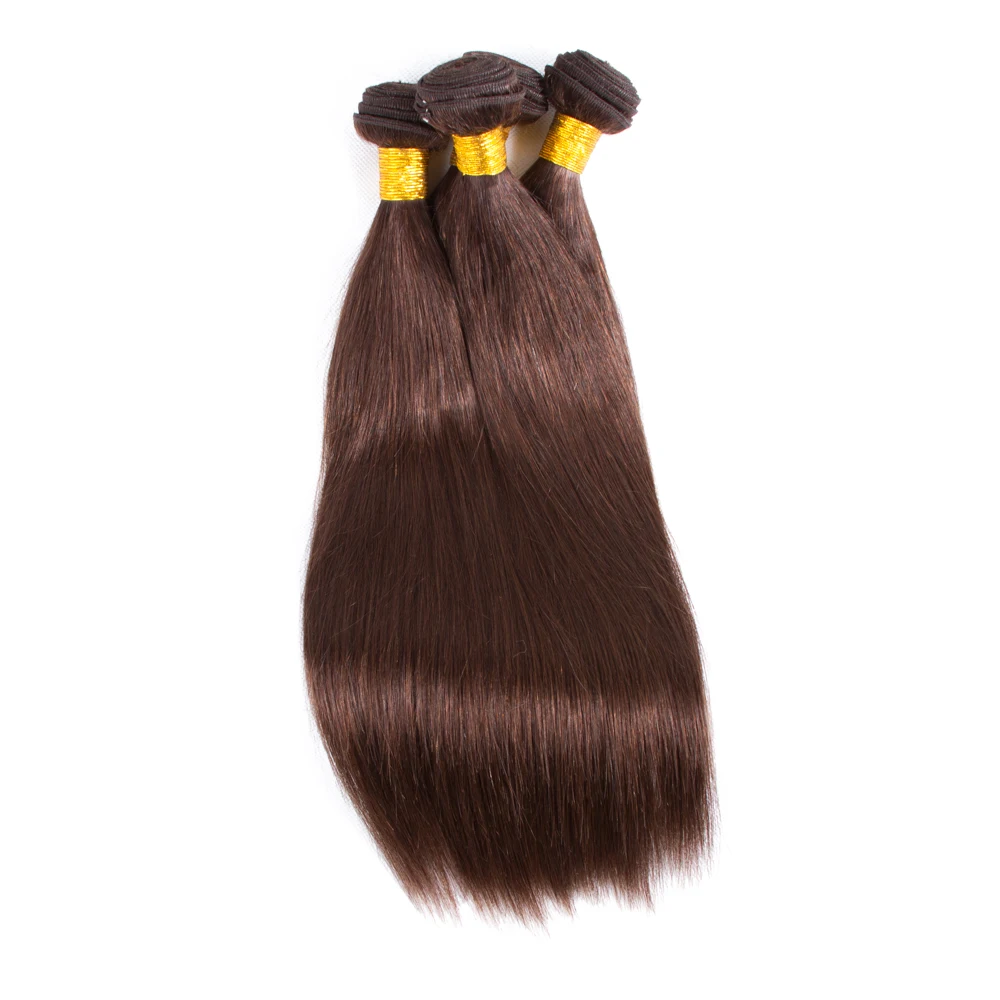 2# 4# Straight Human Hair Bundles Brazilian Brown Hair Weaving Bundles Brown Hair Extension Remy Chocolate Bone Human Hair Weave