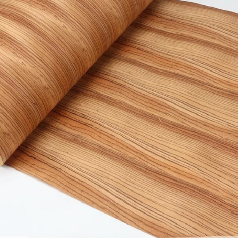 Zebra Wood Natural Wood Veneer Dining Table Wood Veneer Home Wall Panel Decorative Surface 58x250cm T0.3mm