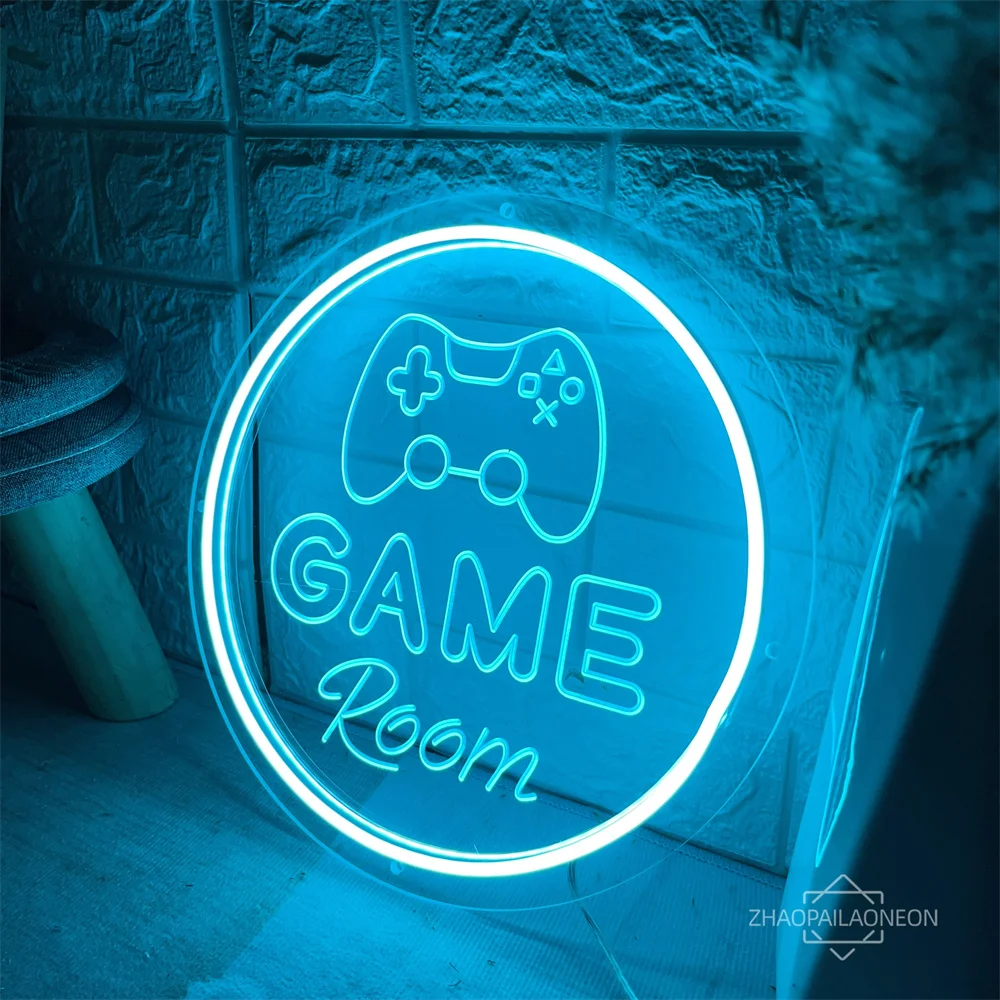 Imagem -02 - Personalizado Neon Led Sign Lights Sala de Jogos Gravação 3d Wall Art Usb Gamer Signs Casa Bar Jogos Decoração do Quarto