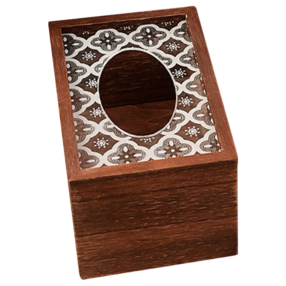 

Solid Wood Tissue Boxes Box Vintage Napkin Storage Case Home Office Restaurant Paper Towel Tissue Box Covers Organizer