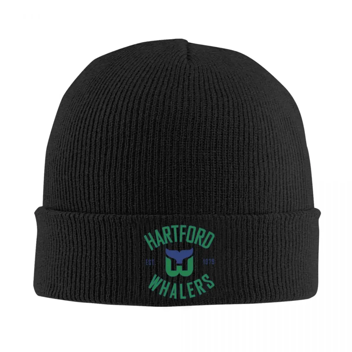 Hartford Whalers CT Warm Knitted Cap Hip Hop Bonnet Hat Autumn Winter Outdoor Beanies Hats for Unisex Adult