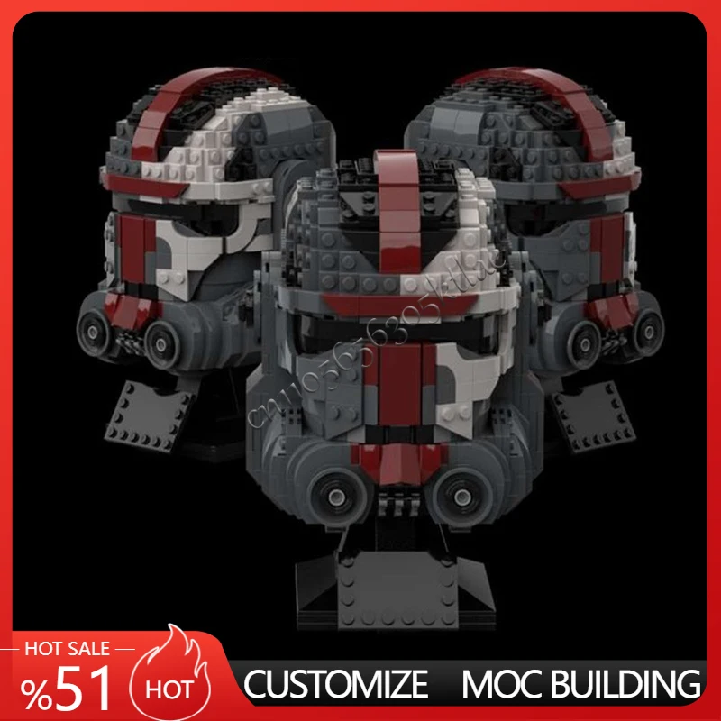 

842 шт., звездный план MOC, шлем, клон, модель Commando Hunter, сделай сам, головоломка на заказ, архитектура, образовательная сборная модель, игрушка Xma на день рождения