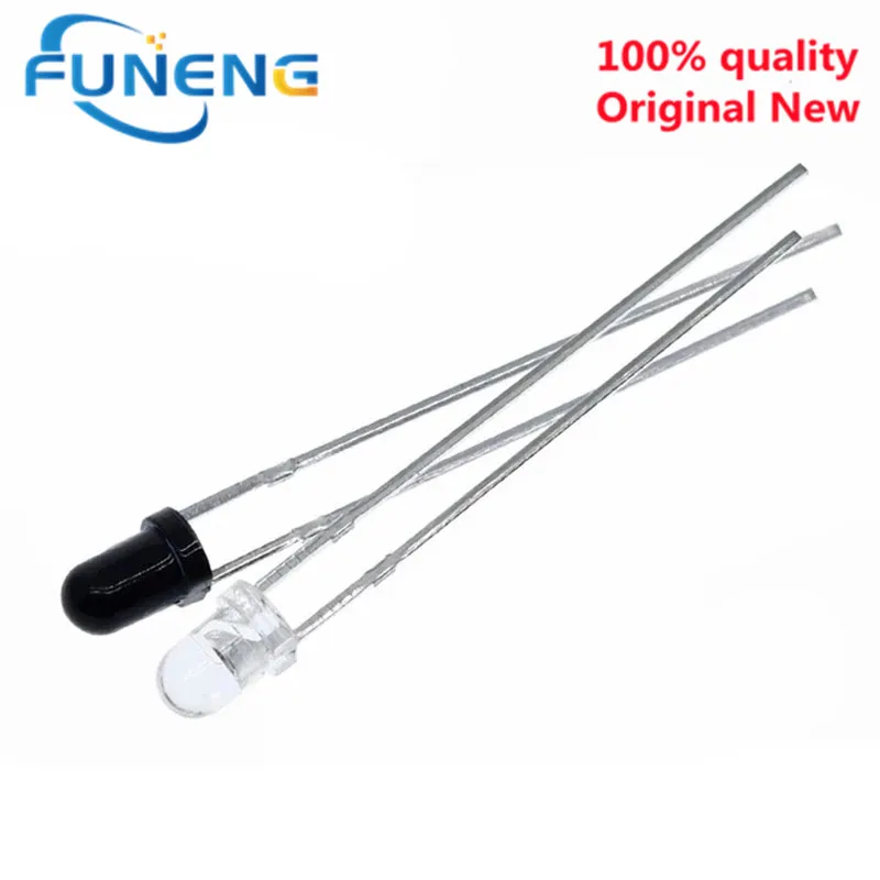 50pcs 3mm 5mm F3 F5 LED Emitting Diode 940nm Transmitter Emitter Receiver Infrared Phototransistor Photodiode Invisible DIY PCB