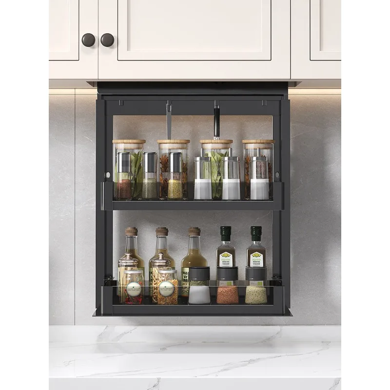 

Kitchen Hanging Cabinet Electric Lifting Basket Intelligent Hanging Cabinet Electric Lifting Seasoning Basket Automatic Vertical