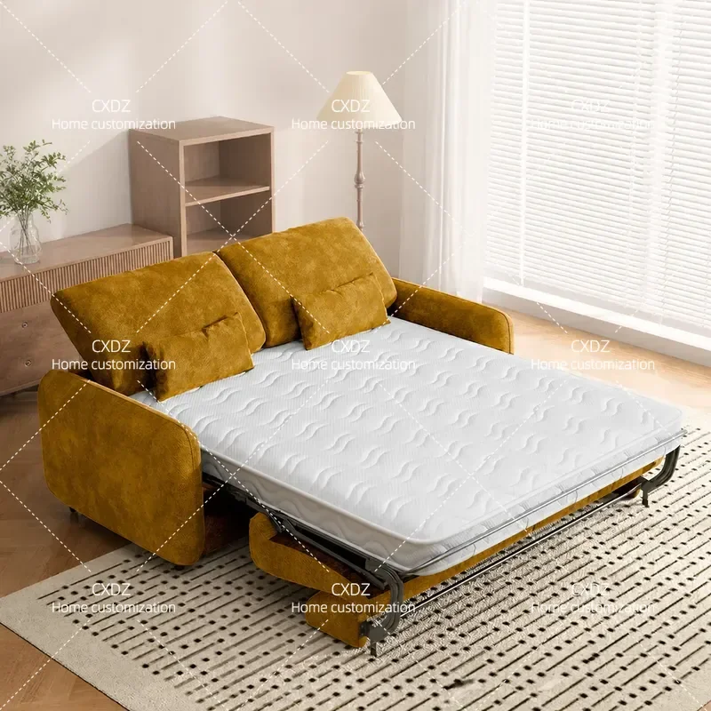 Nordic Foldable Sofa Bed with Mattress Integrated Dual Purpose Multifunctional Living Room Furniture for Small Apartment