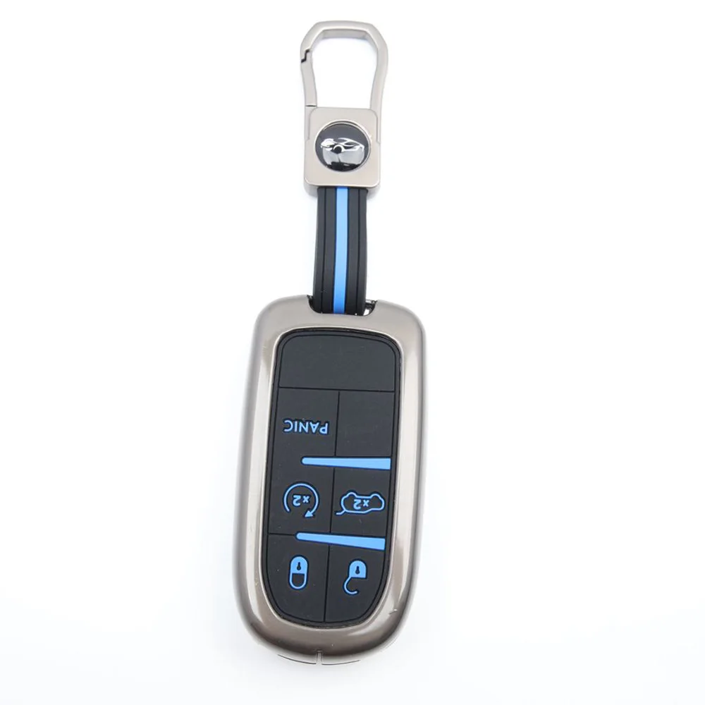 Zinc Alloy Silicone Car Key Case Cover for Jeep Grand Cherokee Renegade Fiat Freemont Dodge Charger Challenger Durango Journey