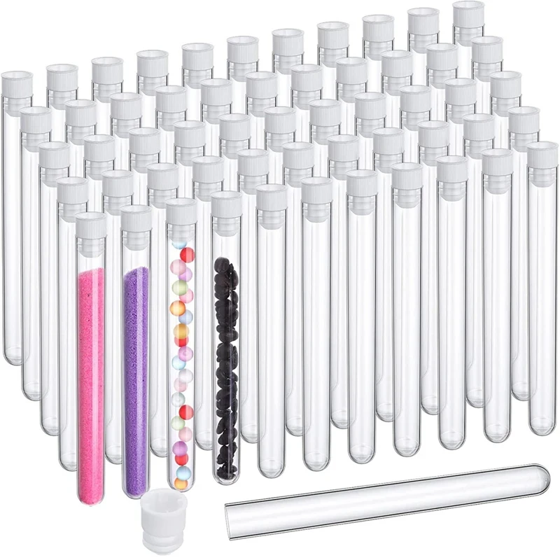 Plastic Test Tubes With Cap 16X150Mm 25ml Plastic Tubes For Plants Lash Wands Party Supplies Scientific Experiments,30Pcs
