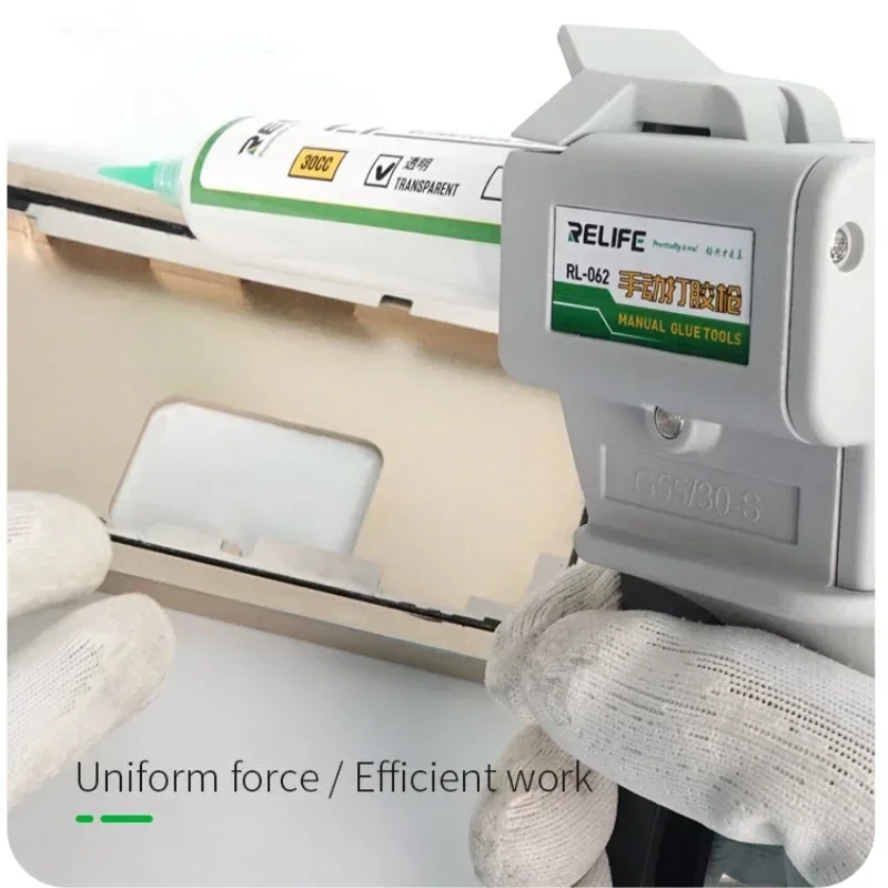 RELIFE RL-062 Bằng Tay Đẩy Súng Bắn Keo Tặng RL-035A 30CC Keo Hộp Mực Cố Định Lực Lượng Đồng Phục Thiết Kế Công Thái Học Mịn Và Nhẹ