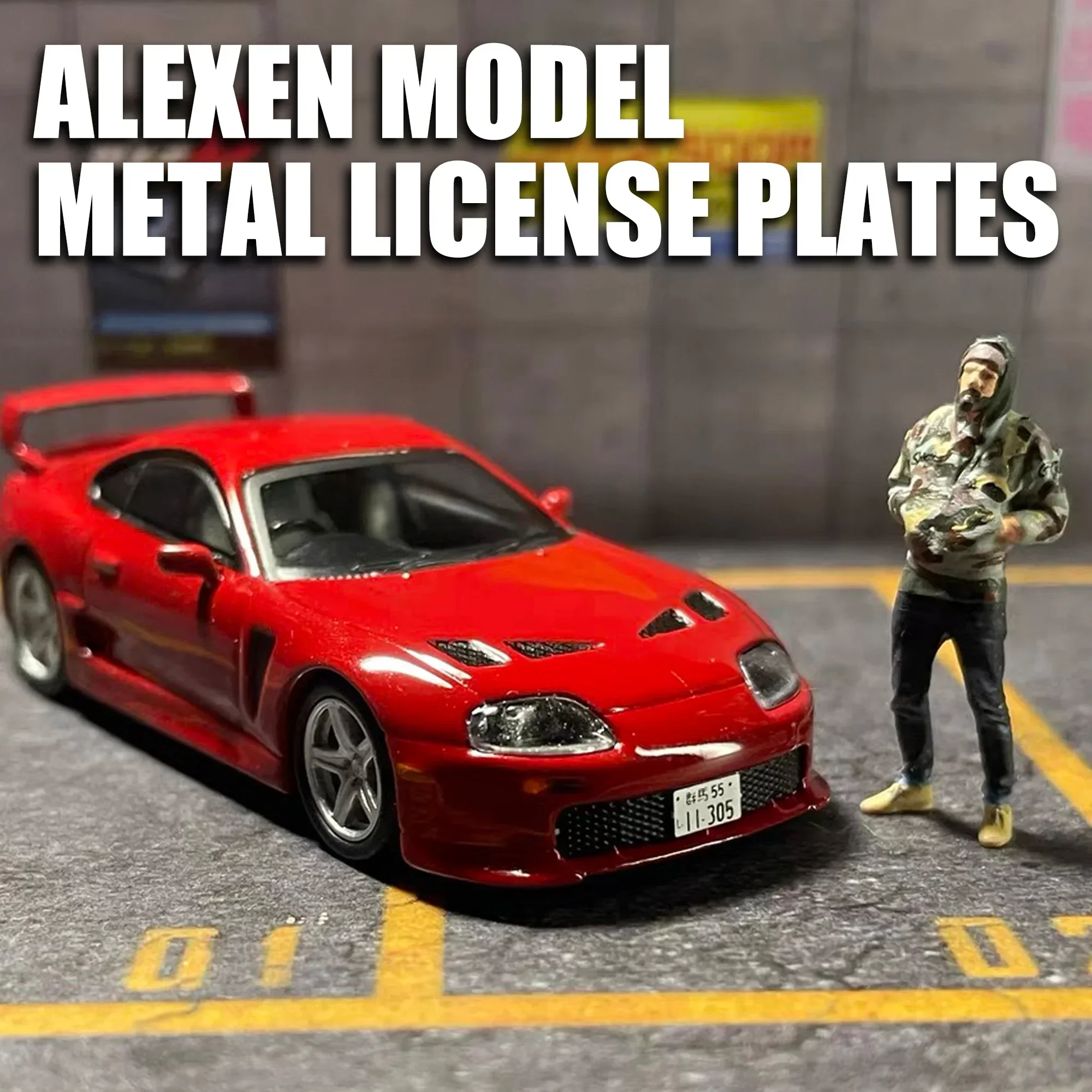 Alexen XK0001-XK0024 لوحات ترخيص معدنية أرقام لوحات 1/64 مقياس نموذج أدوات البناء لنموذج هواية عدد وأدوات الملحقات