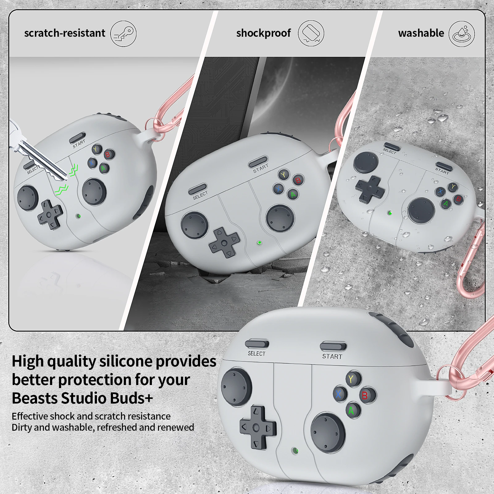 ثلاثية الأبعاد غمبد الكرتون حقيبة سماعة الاذن للصوت السحري يدق ستوديو براعم زائد براعم غطاء لطيف سيليكون واقية مع هوك