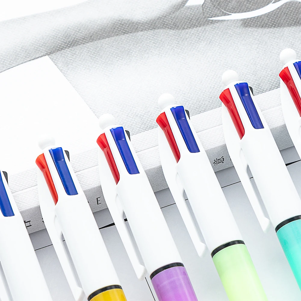4-in-1 Multicolor Ballpoint Pen, Colorful Retractable Ballpoint Pens For Writing Stationery for Business Office, Student ect
