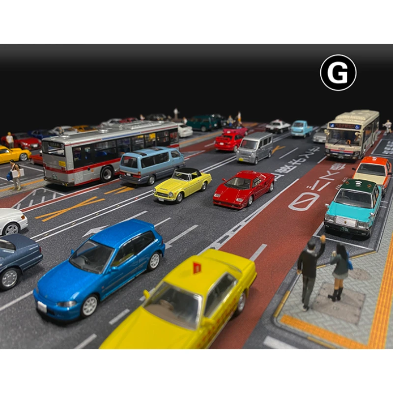 Car Scene Mat para Diecast Vehicle, Display Mouse Pad, Road Acessório, Estacionamento para Ônibus, Toy Display, Fans Shows, Escala 1:64, 80x55cm, Tipo G