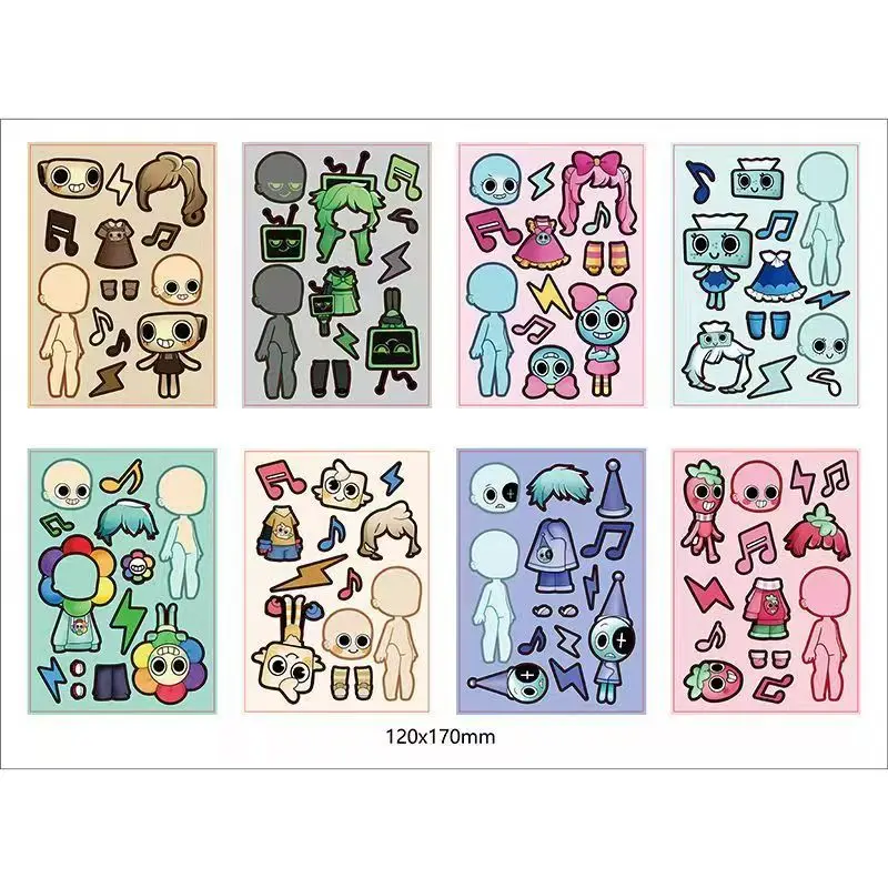 Cartoon Incredibox Sprunki changing Sticker Creative Funny Graffiti DIY Scrapbook Laptop Skateboard Decal Student Stickers