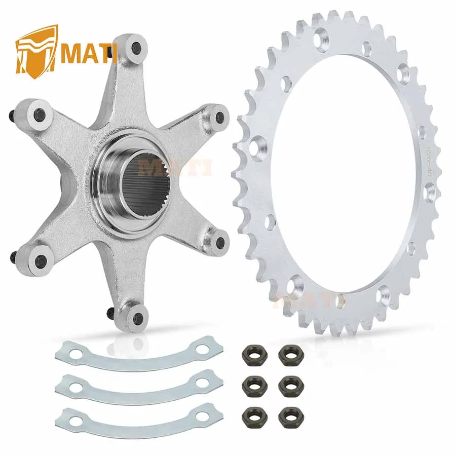 M MATI Rear Axle Sprocket & Mount Hub Collar Holder Kit for 2001-2005 Yamaha Raptor 660 YFM660R 5LP-25386-00-00 90116-08507-00