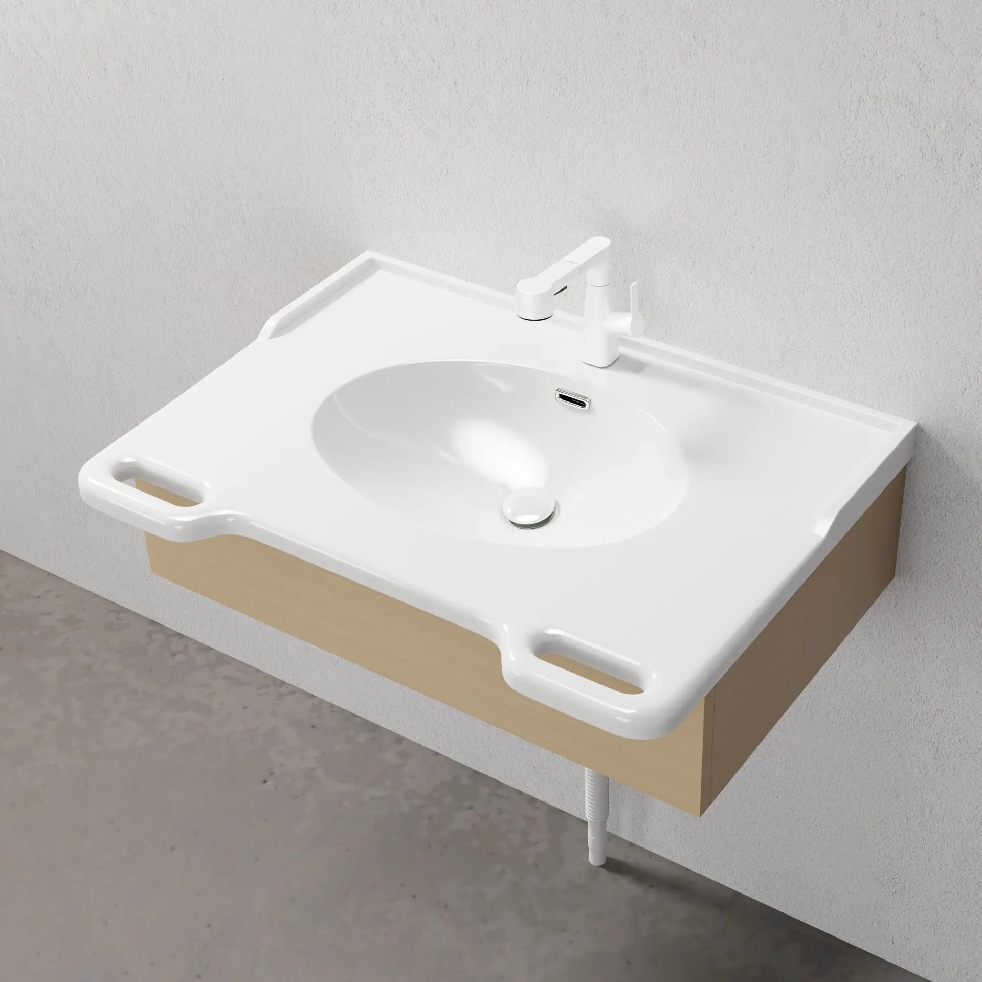 Bathroom cabinet for the elderly, nursing home, bathroom transformation integrated basin cabinet with handle, hand washing,
