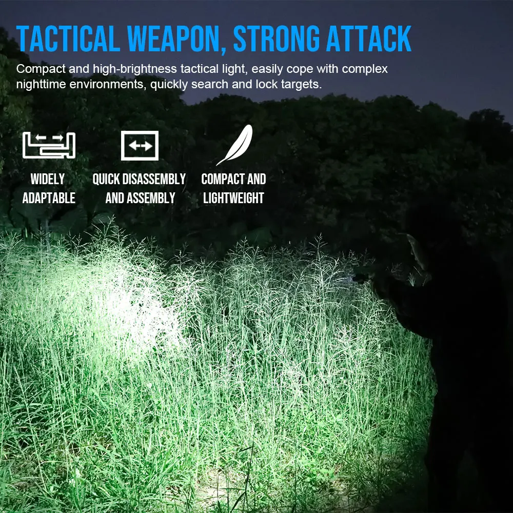 Trustfire GM05 Tactical Flashlights Compact Quick Release 1050Lumen LED Torch USB 16340 IP65 for Common Use Weapon Pistol Lights