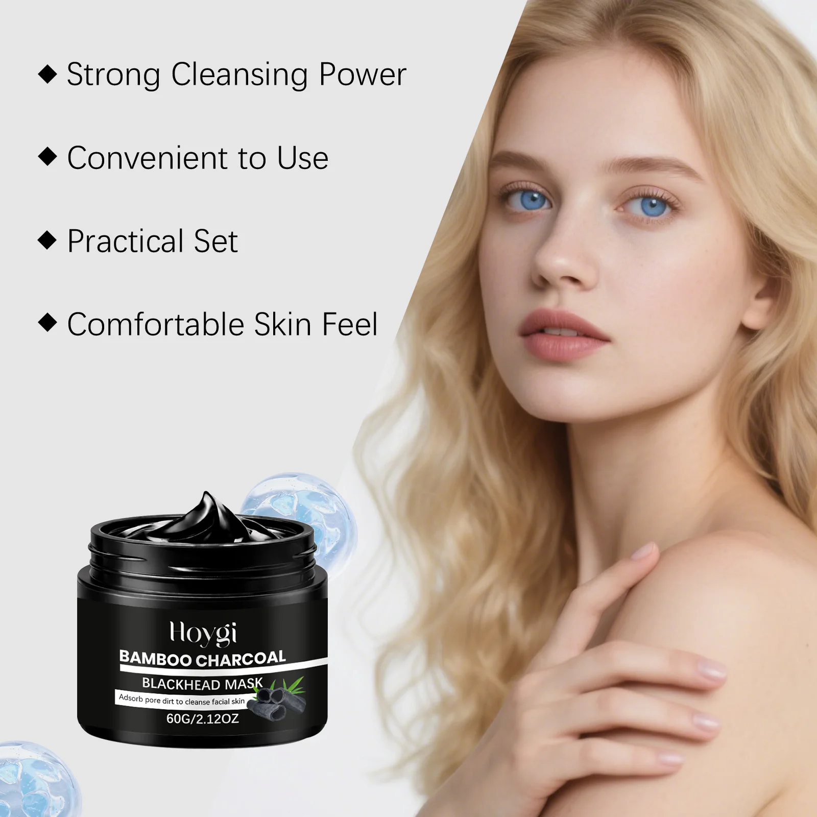 Bamboo Charcoal Blackhead Mask Peel Off Pore Cleansing Nose Mask for Deep Dirt Oil Removal Blackhead Cleansing Skincare view 3