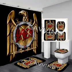 Slayer Rock 3D Printed  Shower Curtain Waterproof Bathroom Curtain Anti-slip Bath Mat Set Toilet Rugs Carpets