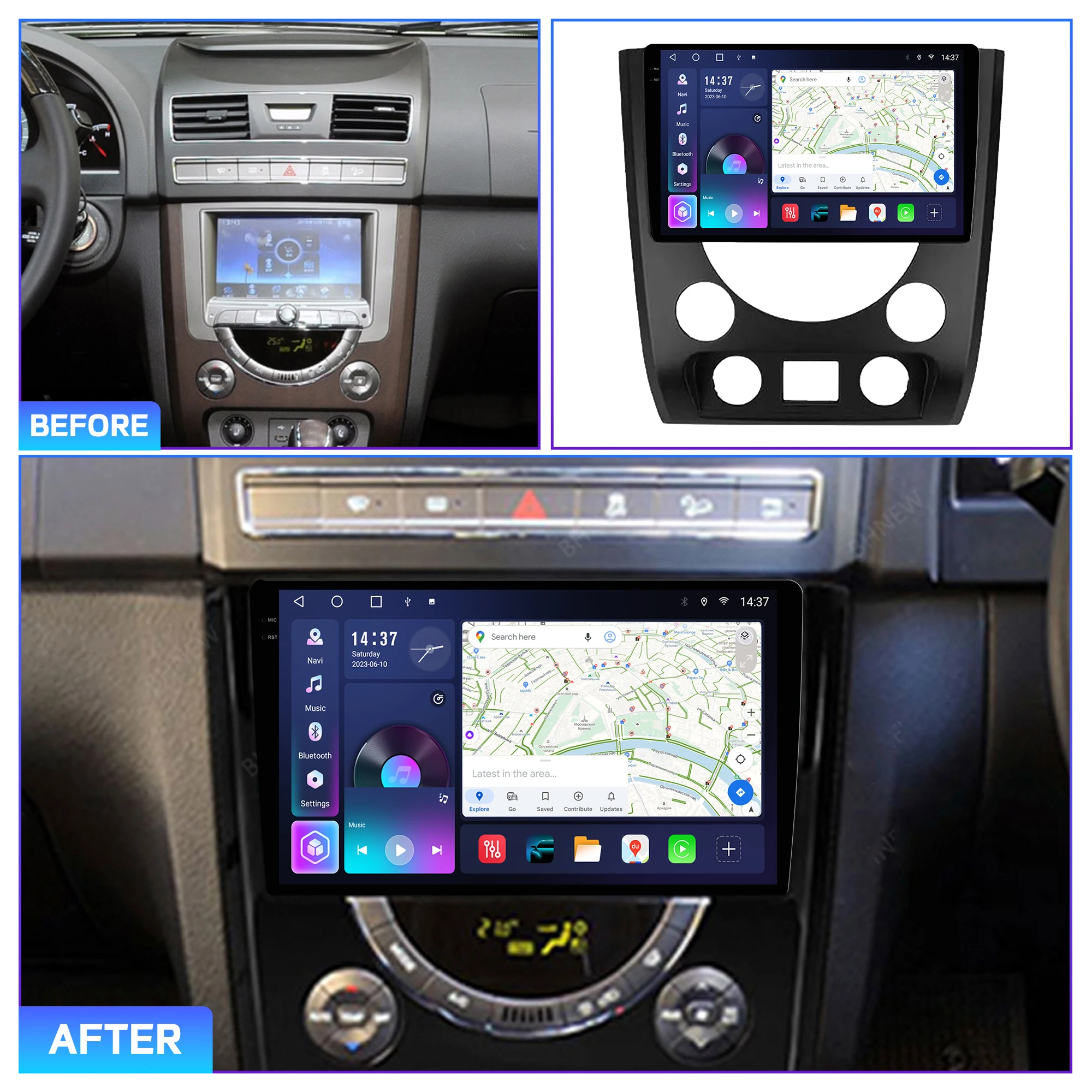 Penhui For Ssangyong Rexton 2014-2016 Android Car DVD Player 2Din 9'' Touchscreen DSP Bluetooth Video Multimedia System