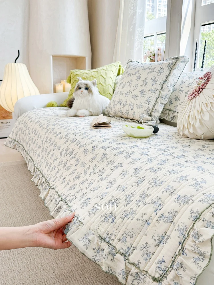 

Universal Cotton Sofa Cover Protector Washable Soft Cushion North Europe Style All Season Sofa Pad for L Shaped Sofa