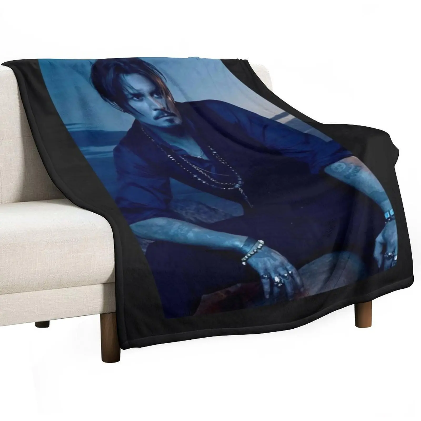 Johnny depp cool wallpaper Throw Blanket Plaid on the sofa Sofa sofa bed Winter beds Hair Soft Beds Blankets