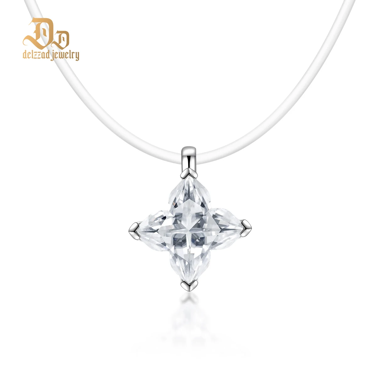 New Delzzad 100% S925 Sterling Silver Plant Flower Moissanite Women's Necklace Pendant Simple Sparkling Classic Luxury Gifts - Image 6