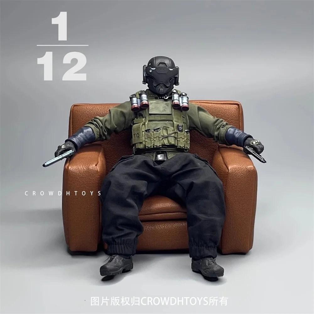 3ATOYS Skala 1/12 Modna Wielokolorowa Czerwono-Biało-Czarna Sofa Około 12x8,5x7,5 CM Bez Ciała Bez Lalki Zabawki Model Dla Figurki Akcji 6"