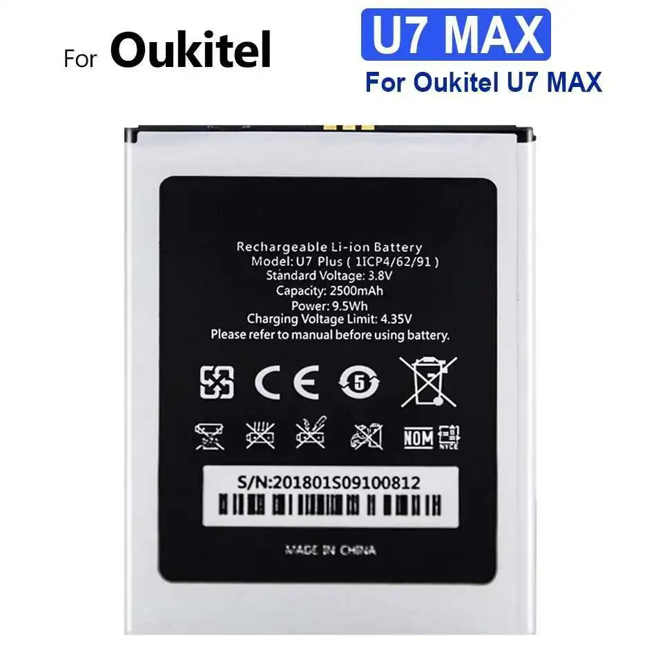 

Долговечный аккумулятор для мобильного телефона Oukitel U7 Max 2500 мАч