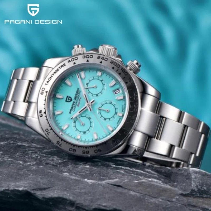

PAGANI Design 2025 Новые мужские кварцевые часы VK63 PD1727 Нержавеющая сталь Сапфировое стекло Водонепроницаемые 100 м Хронограф Reloj Hombre