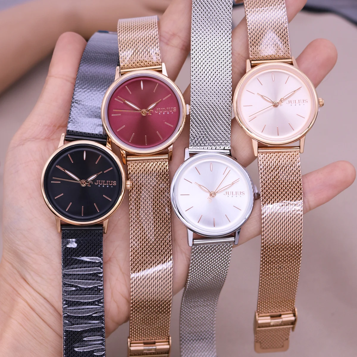 ساعة كلاسيكية بسوار فولاذي ساعة نسائية كوارتز يابانية ساعات صغيرة فستان راقي صندوق هدايا للفتيات على مدار الساعة #2