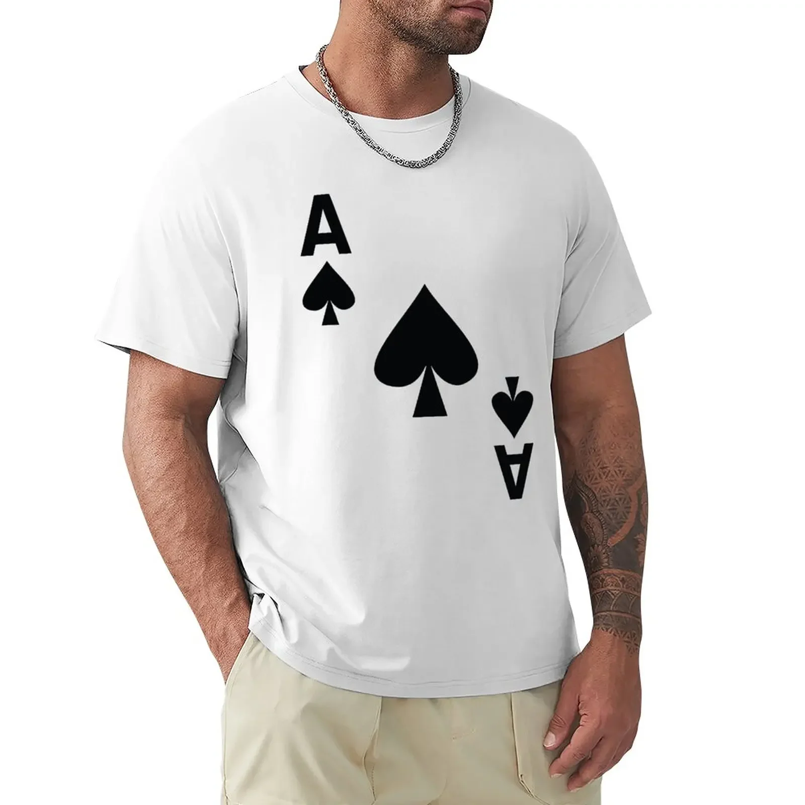 Ace of Spades poker playing card costume T-Shirt heavyweights summer top cute tops plain black t shirts men