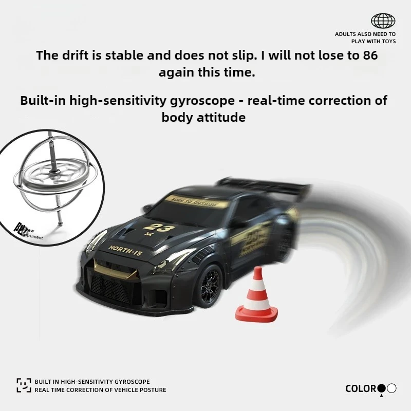 Mini RC Auto 1/43 4WD Simulatie Desktop Racing Drift Voertuig Mini Elektrische Afstandsbediening Racing Model met Gyroscoop Speelgoed Gift