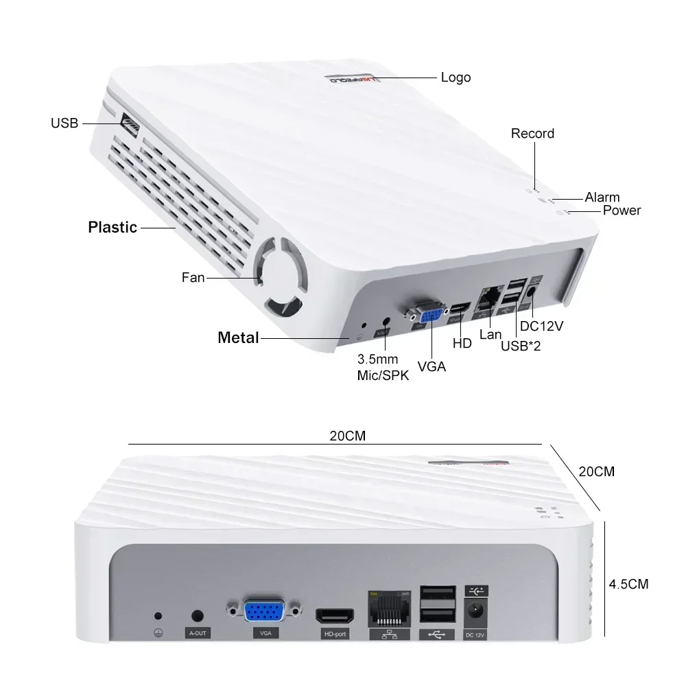 H.265 8MP NVR with Face Human Support Xmeye Pro App Mobile Monitoring 36CH 32CH 16CH 10CH 4K H.265 NVR HD 3840*2160 Output