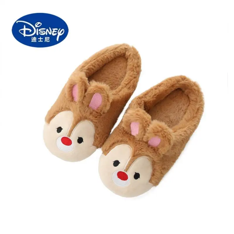 2025 Disney Plush Mule Slippers - Half-Open Toe Warm House Shoes, Cute Japanese Style for Girls, Instagrammable