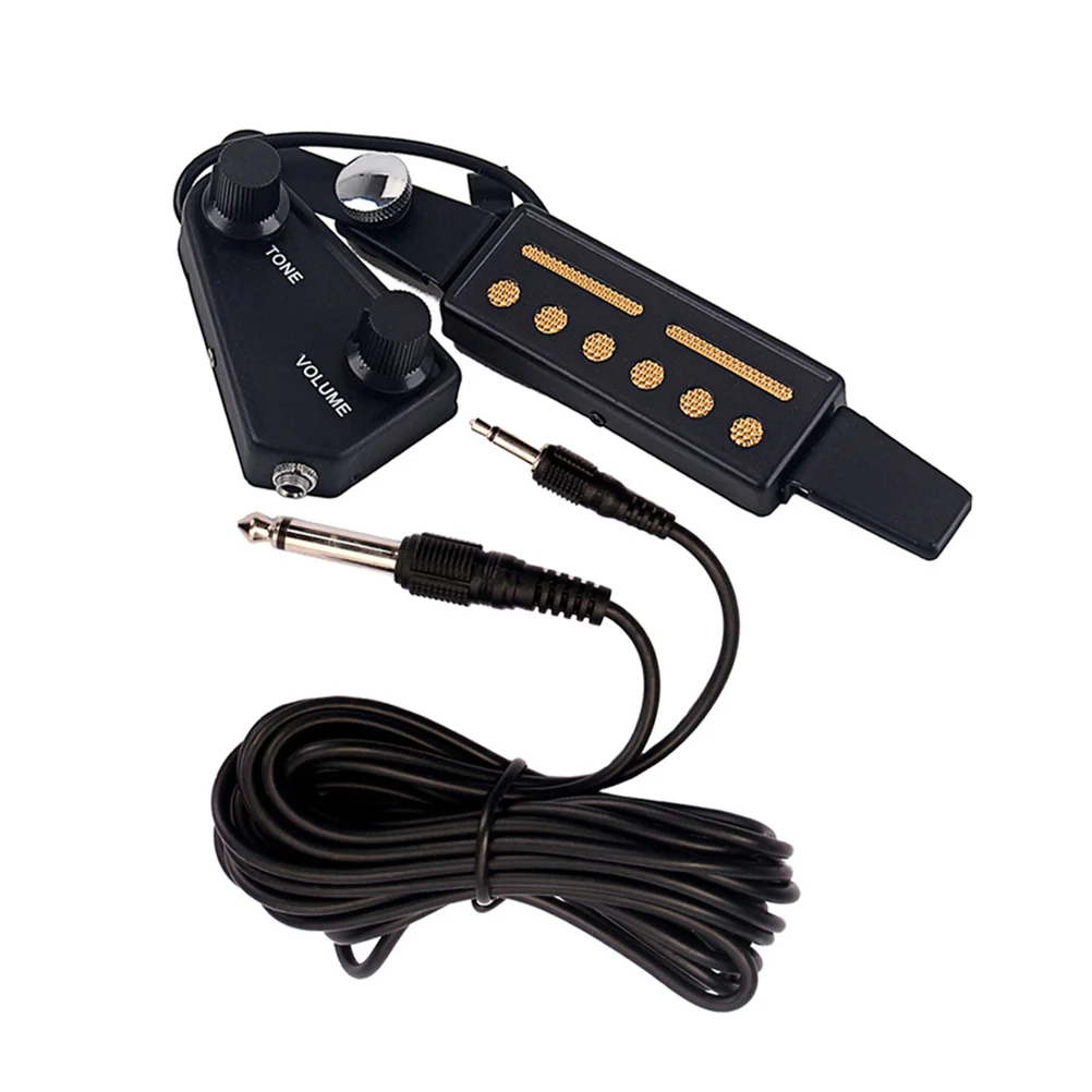 

Classic Acoustic Guitar Pickup Transducer Amplifier Low Noise Soundhole Pickup for Bass Easy Installation Durable Gmb362 Black