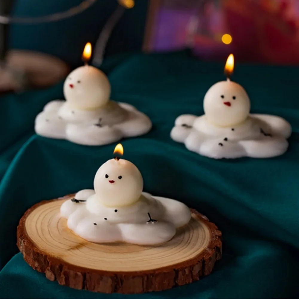 Y Christmas Melting Snowman Scented Candles Silicone Mold DIY Handmade Plaster Soap Cakes Bread Making Kit Food Grade Molds